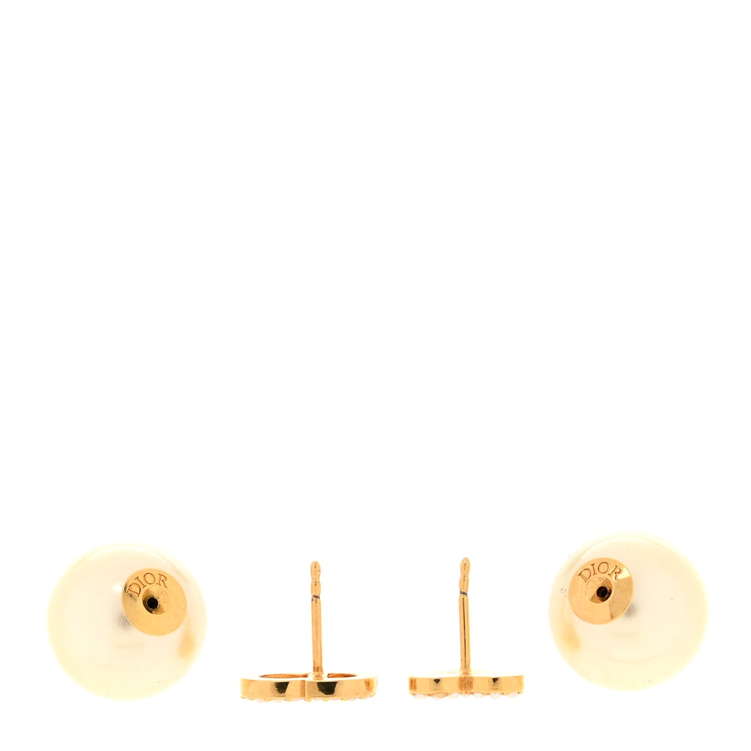 Christian Dior Pearl Heart Tribal CD Earrings Gold 3 of 6