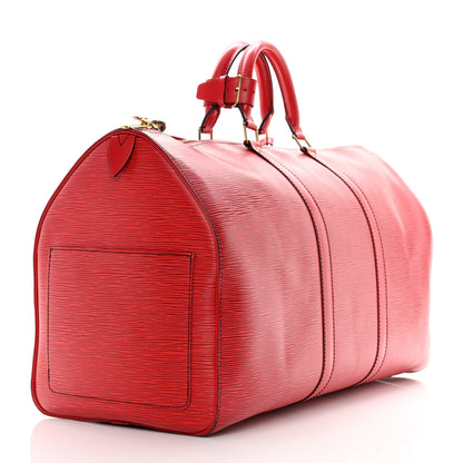 Louis Vuitton Epi Keepall 50 Castillan Red 4 of 12