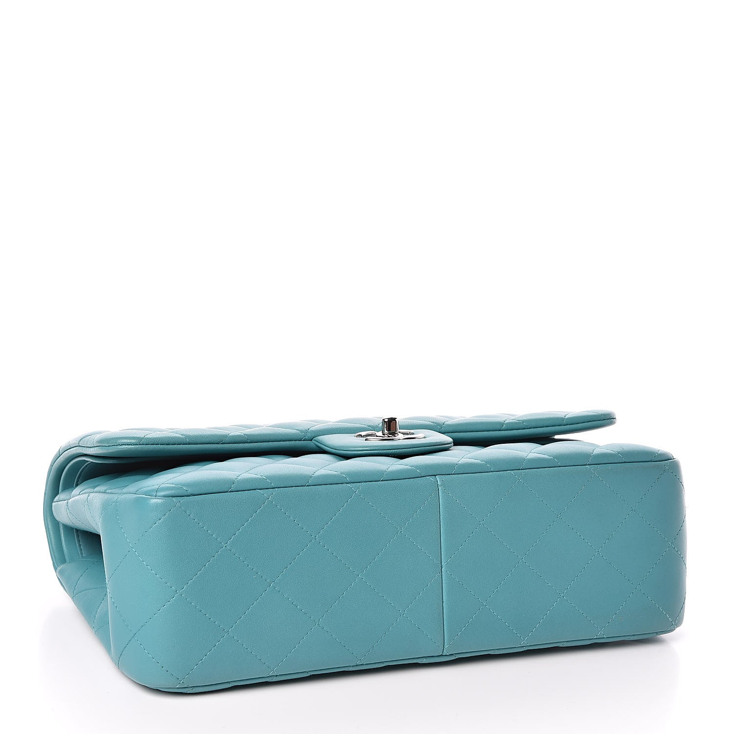 Chanel Lambskin Quilted Jumbo Double Flap Turquoise 4 of 16
