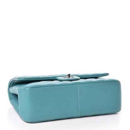 Chanel Lambskin Quilted Jumbo Double Flap Turquoise 4 of 16