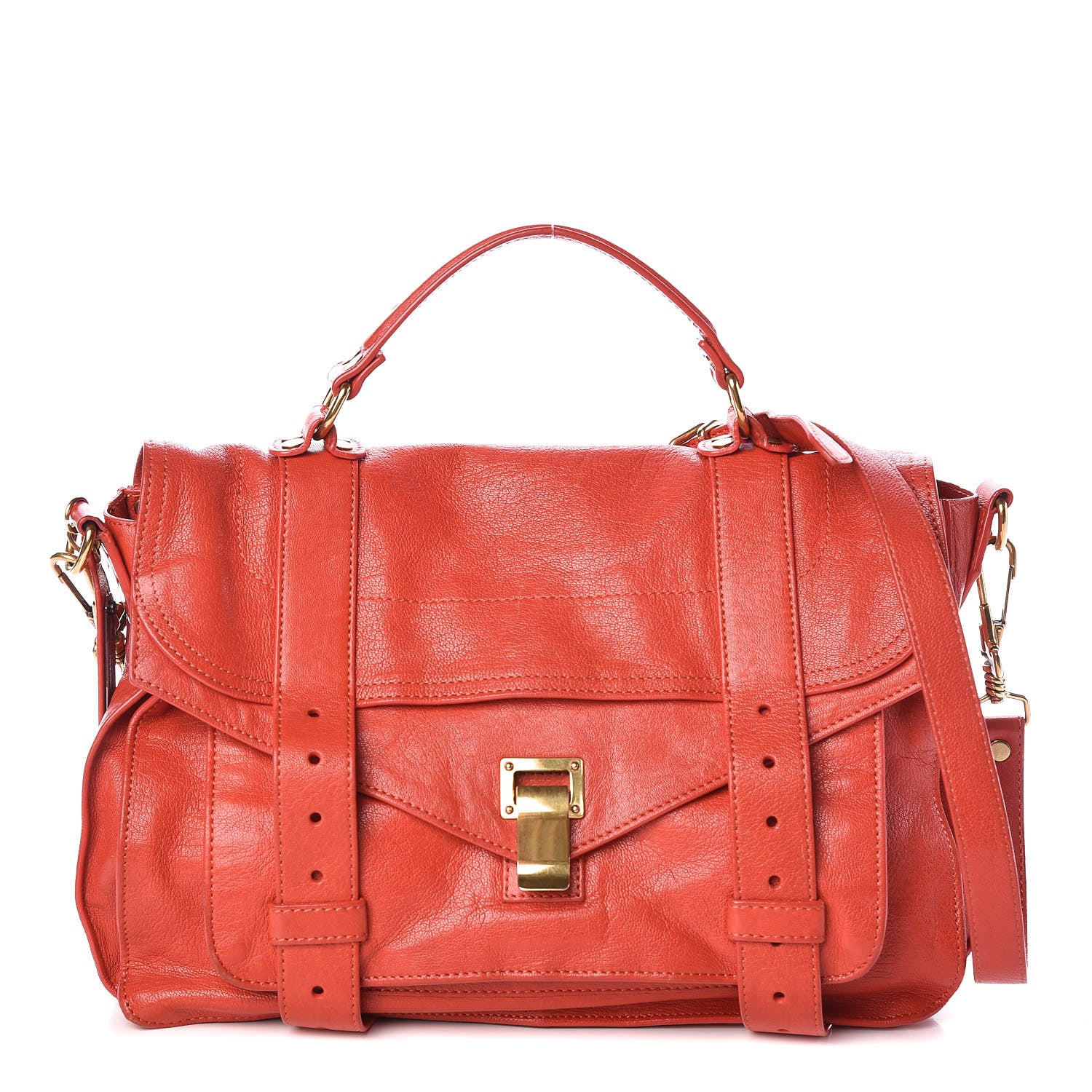 Proenza Schouler Lambskin Medium PS1 Satchel Deep Coral 1 of 10