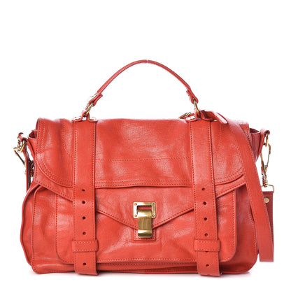 Proenza Schouler Lambskin Medium PS1 Satchel Deep Coral 1 of 10