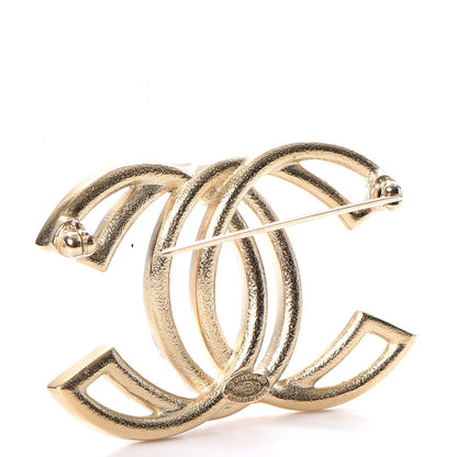 Chanel Crystal CC Brooch Light Gold Pink 3 of 5