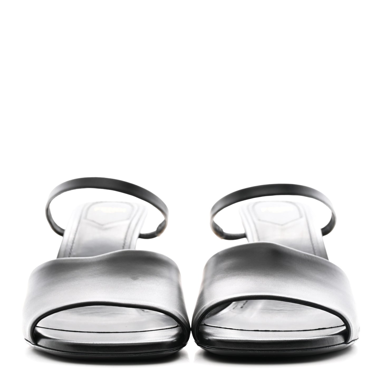 Calfskin Fendi First Mule Sandals 39 Black