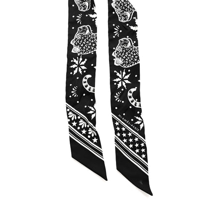 Hermes Silk Les Leopards Twilly Black White 2 of 4