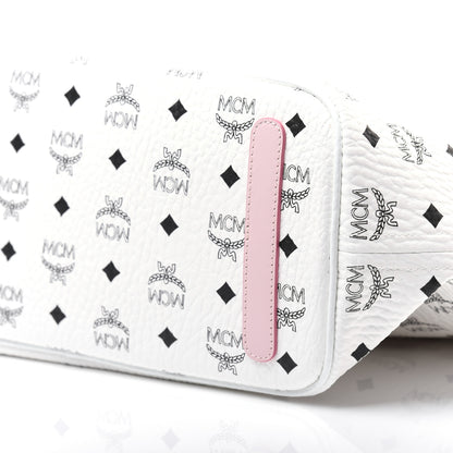 MCM Visetos Medium Liz Reversible Shopper Tote White Powder Pink 11 of 16