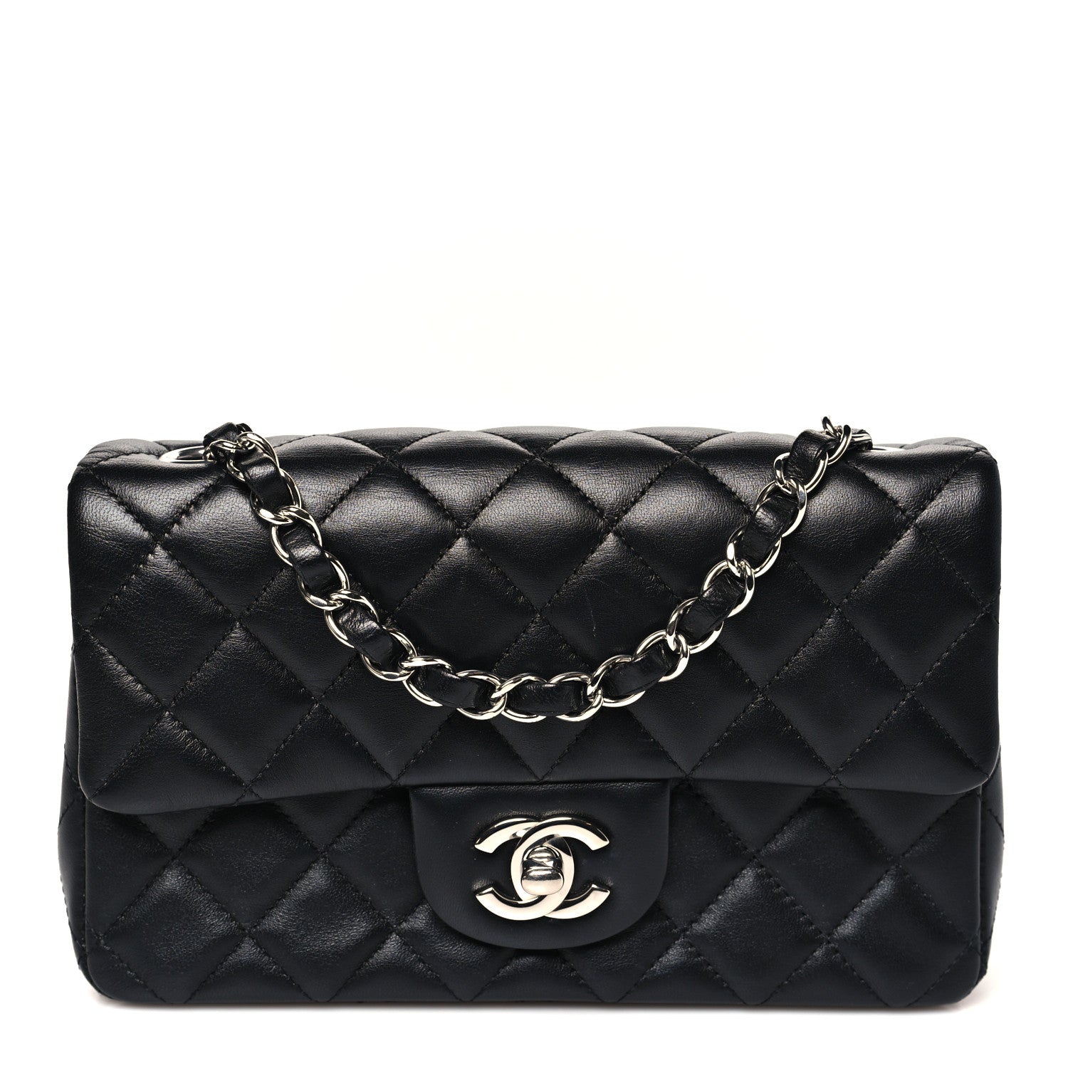 Chanel Lambskin Quilted Mini Rectangular Flap Black 1 of 12