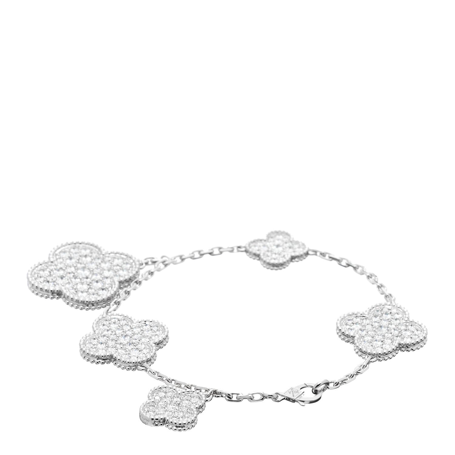 Van Cleef & Arpels 18K White Gold Diamond 5 Motifs Magic Alhambra Bracelet 3 of 5