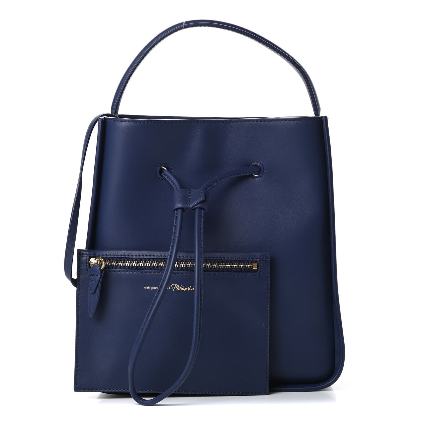 Smooth Calfskin Small Soleil Bucket Bag Midnight Blue