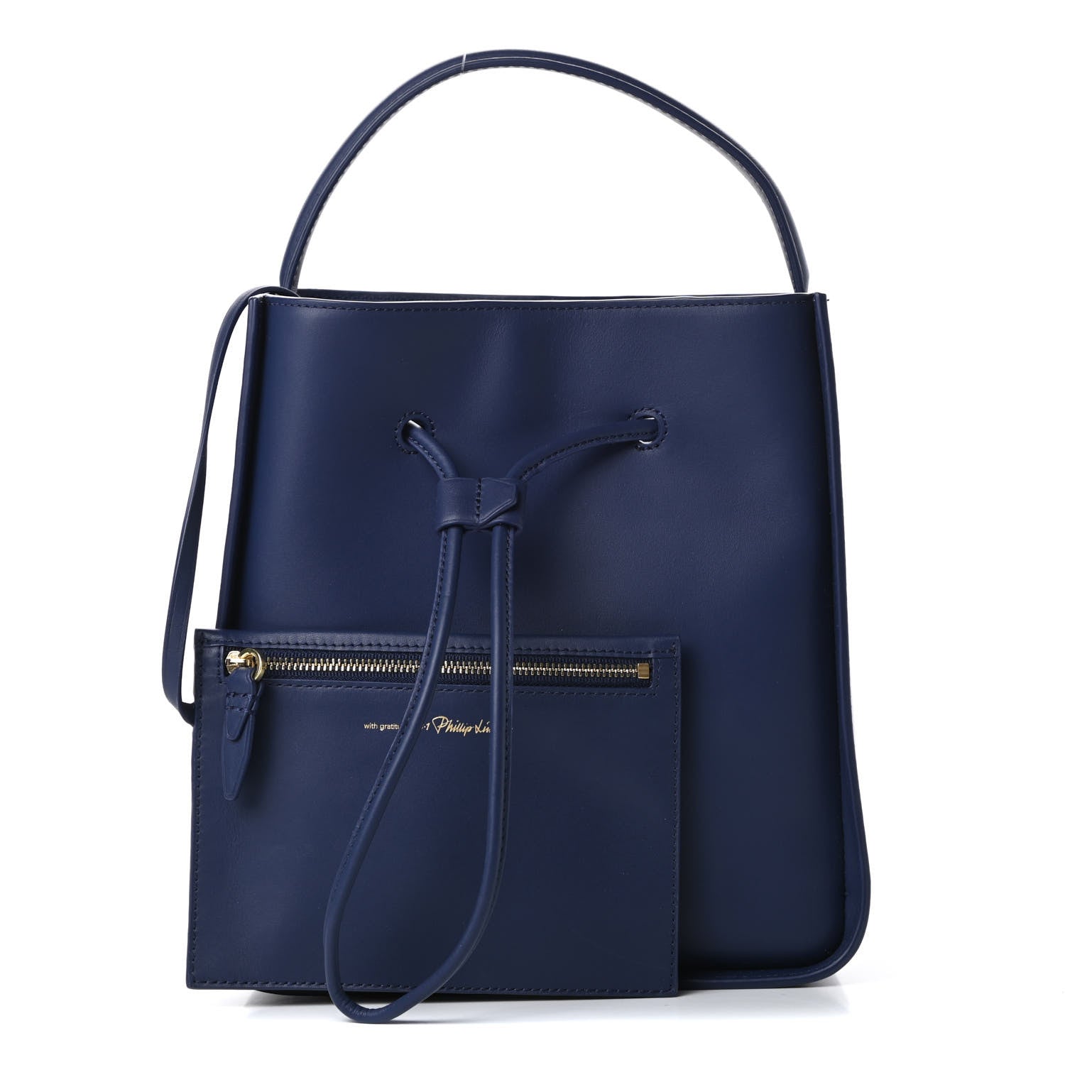 3.1 Phillip Lim Smooth Calfskin Small Soleil Bucket Bag Midnight Blue 1 of 13