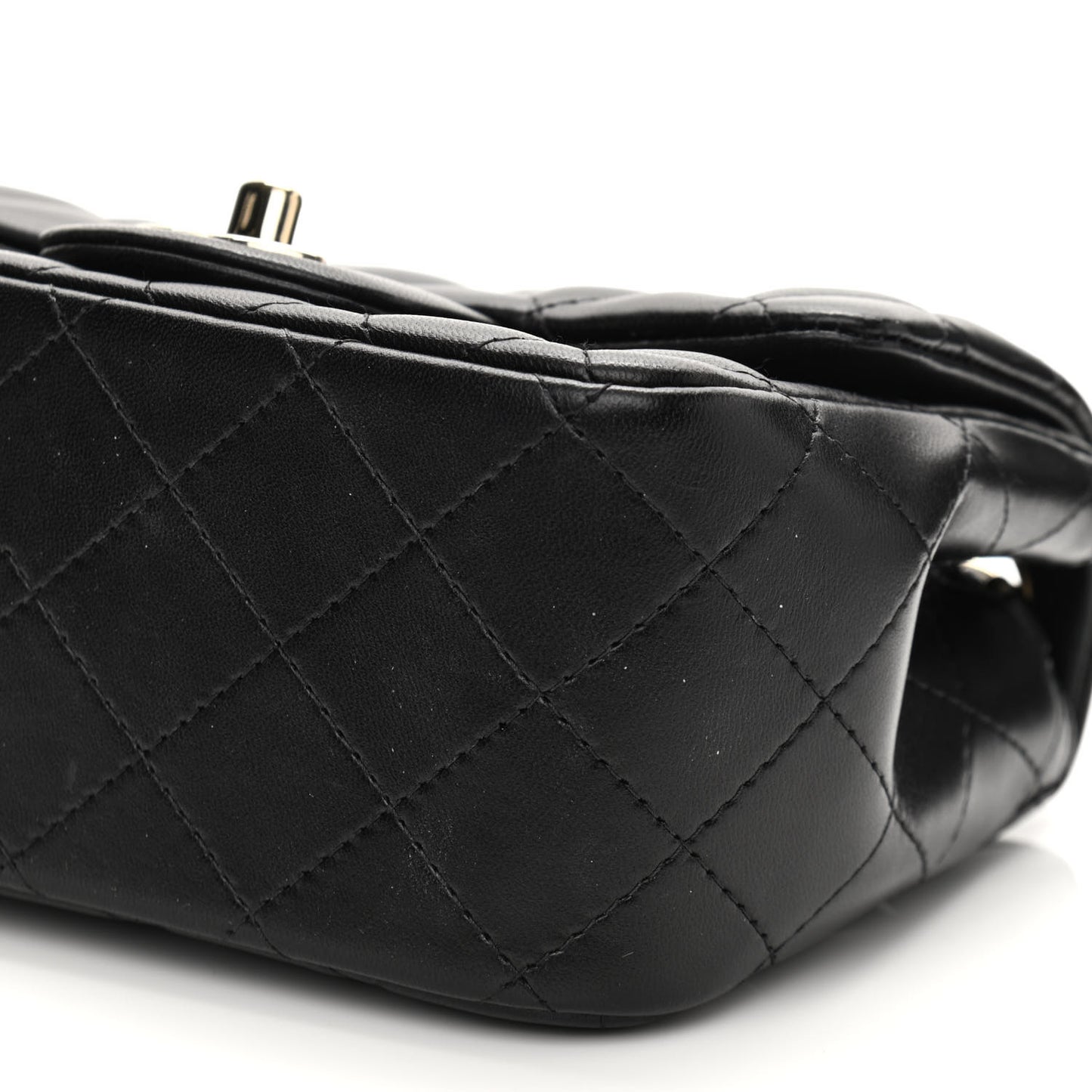 Lambskin Quilted Mini Square Flap Black