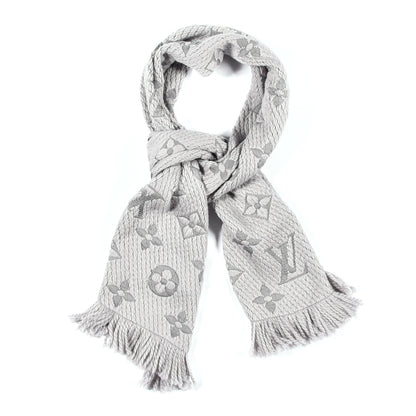 Louis Vuitton Wool Silk Logomania Scarf Pearl Grey 1 of 4