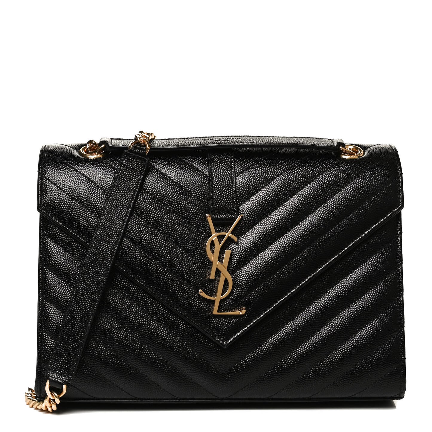 Grain De Poudre Matelasse Chevron Medium Monogram Satchel Black