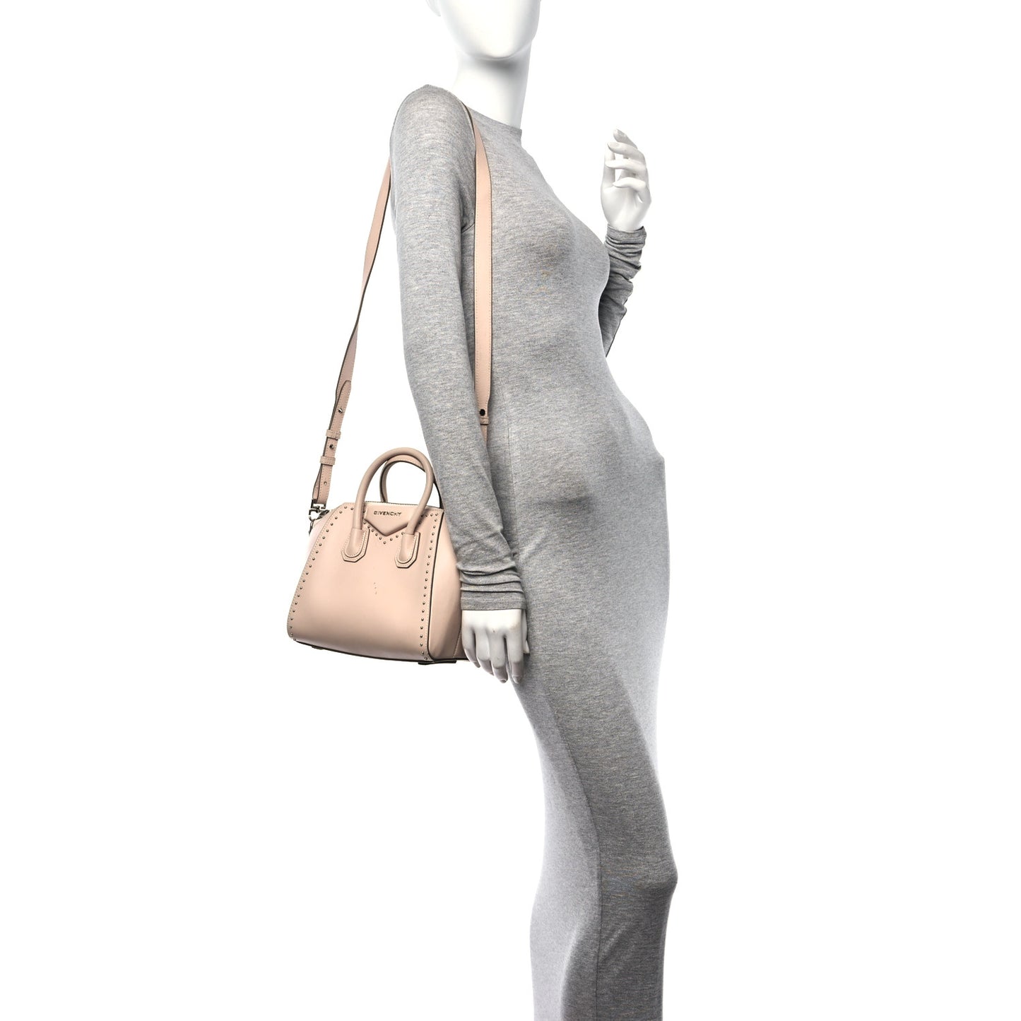 Calfskin Small Studded Antigona Beige Buff