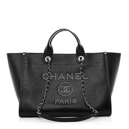 Chanel Caviar Medium Studded Deauville Tote Black 1 of 9