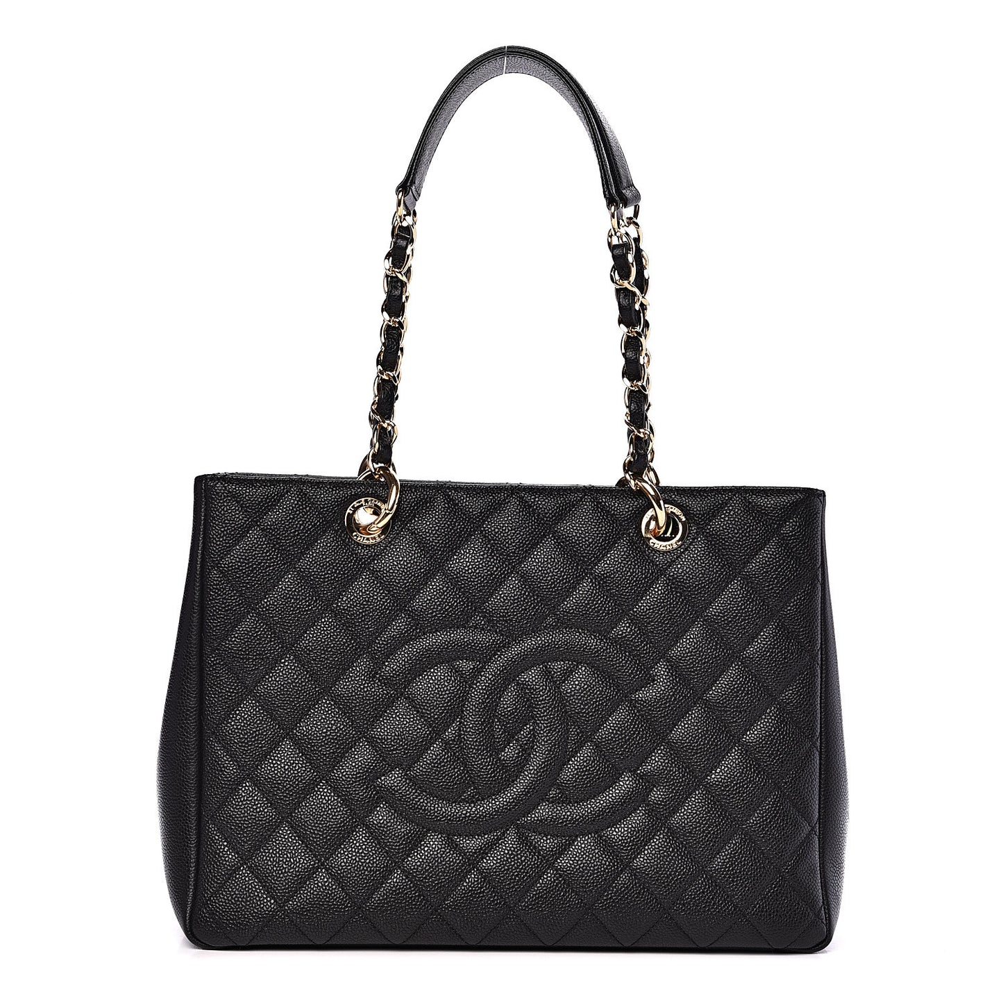 Caviar Quilted Grand Shopping Tote GST Black