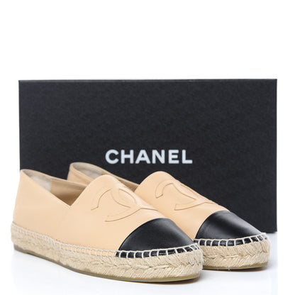 Chanel Lambskin CC Espadrilles 40 Beige Black 11 of 11