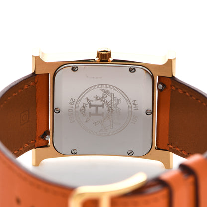 Hermes Stainless Steel Swift 26mm Heure H Hour Quartz Watch Orange 4 of 4