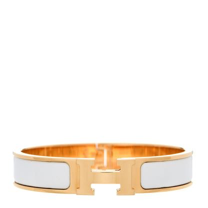 Hermes Enamel Narrow Clic Clac H Bracelet PM White 1 of 5