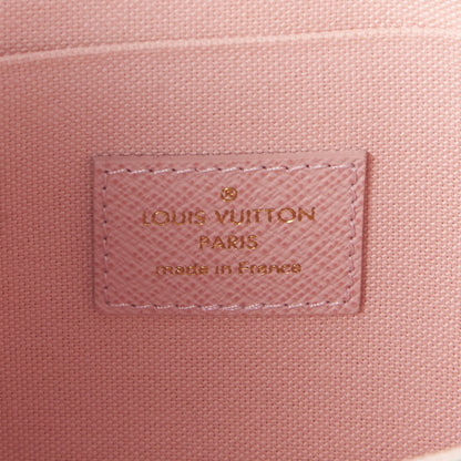 Louis Vuitton Damier Azur Pochette Felicie Chain Wallet Rose Ballerine 9 of 9