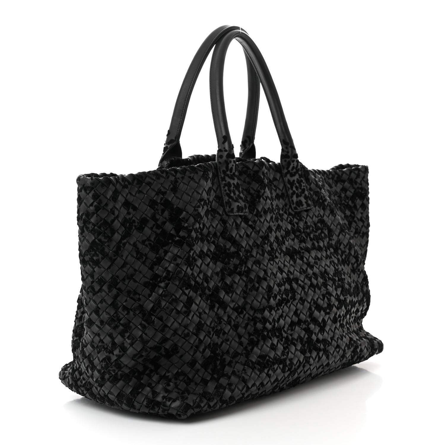 Bottega Veneta Nappa Velours Intrecciato Large Cabat Black 3 of 10