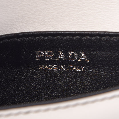 Prada City Calfskin Micro Sidonie Belt Bag 85 34 White Black 6 of 6