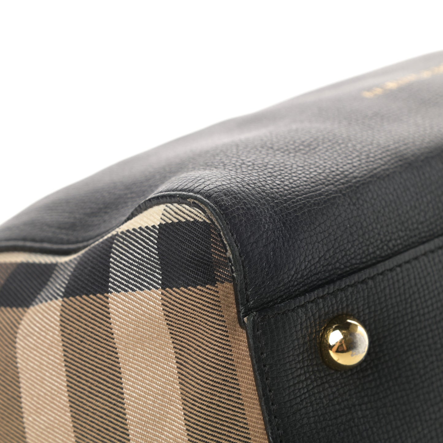 Grainy Calfskin House Check Small Canterbury Black