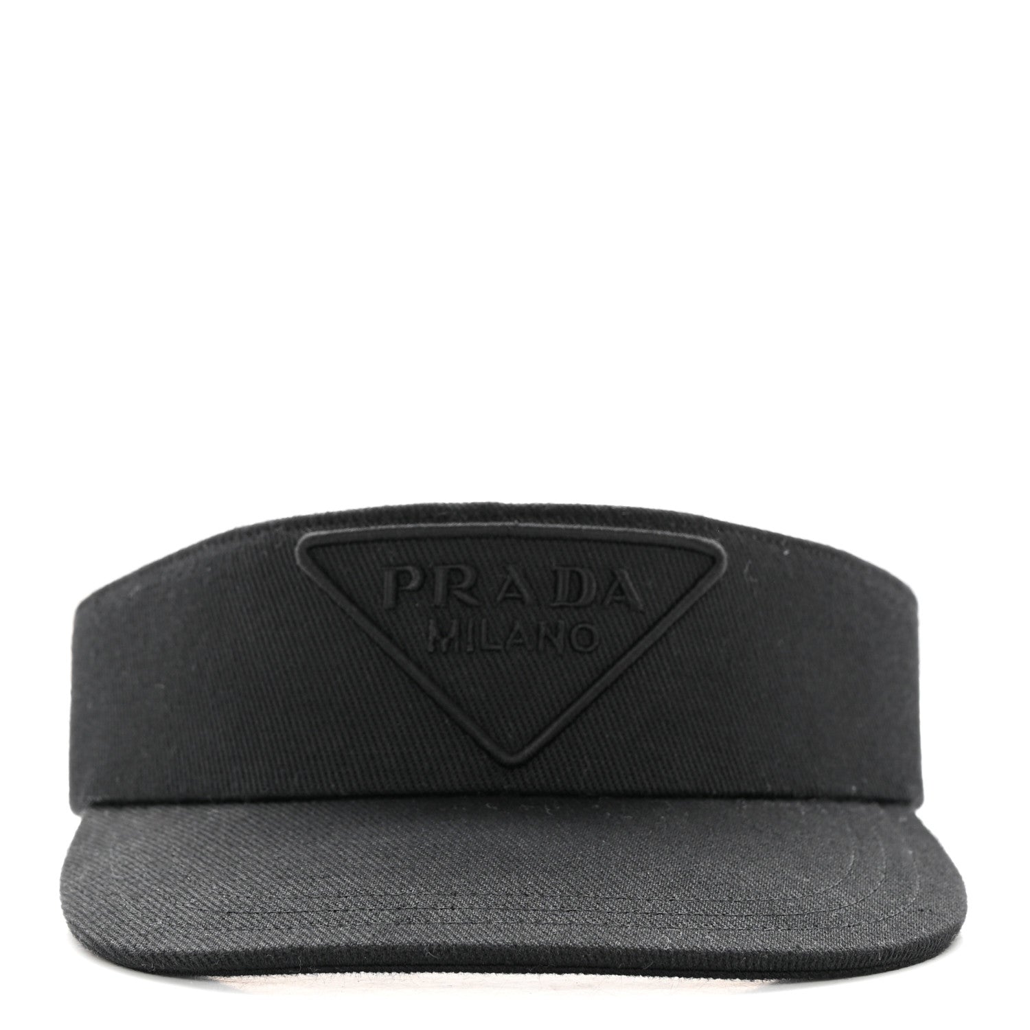 Prada Drill Nylon Triangle Logo Embroidered Mens Visor M Black 3 of 9