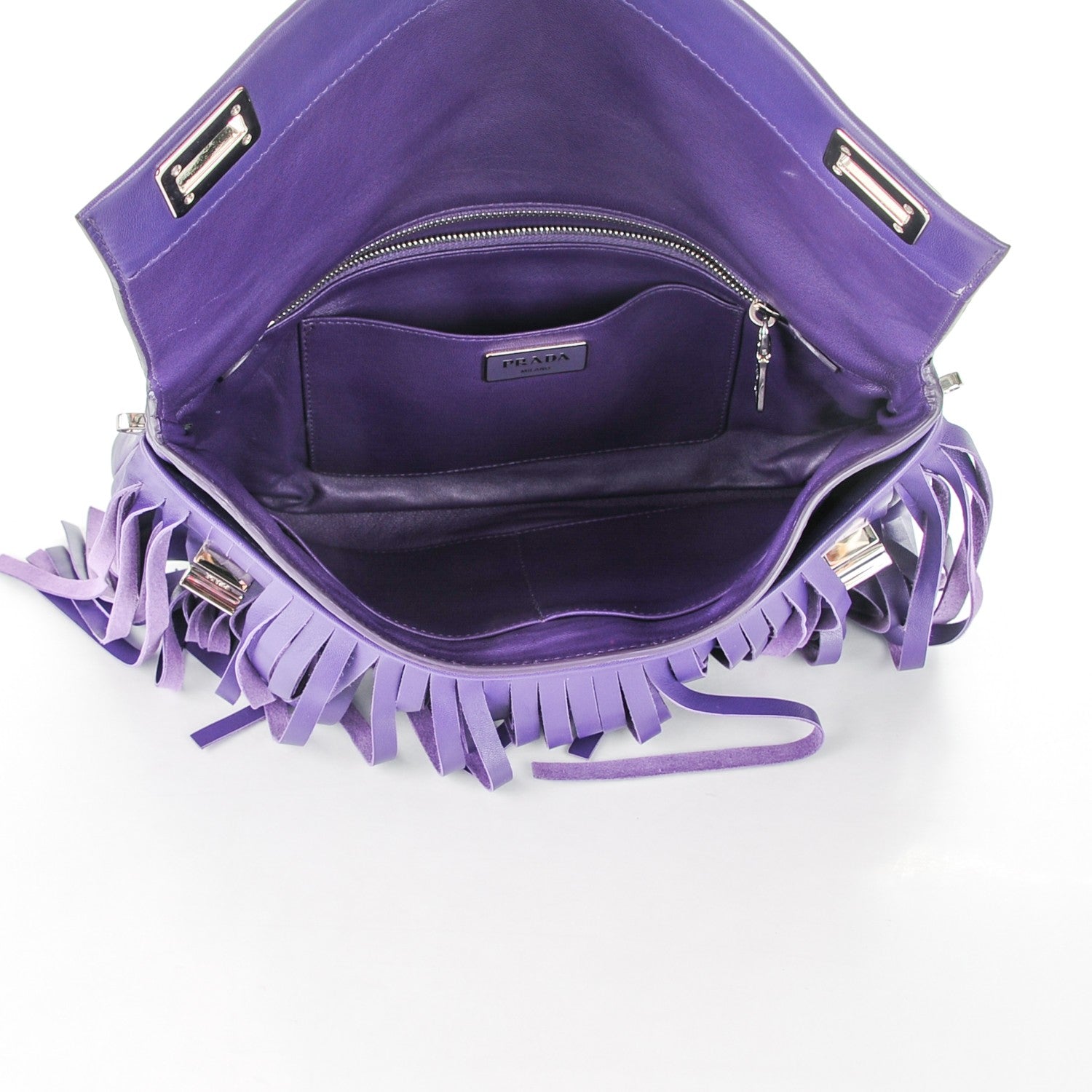 Prada Nappa Fringe Shoulder Bag Viola 5 of 8