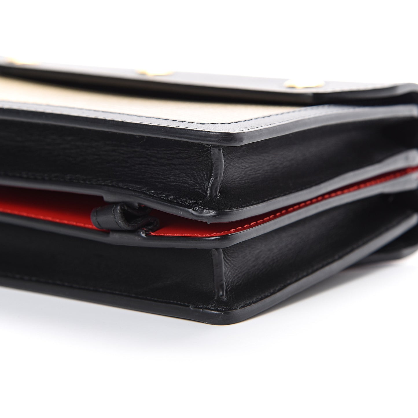Calfskin Lizard Embossed Mini Title Bag with Pocket Black Honey