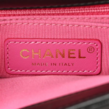 Chanel Lambskin Resin Quilted Mini Pearl Samba Square Flap Black 6 of 9