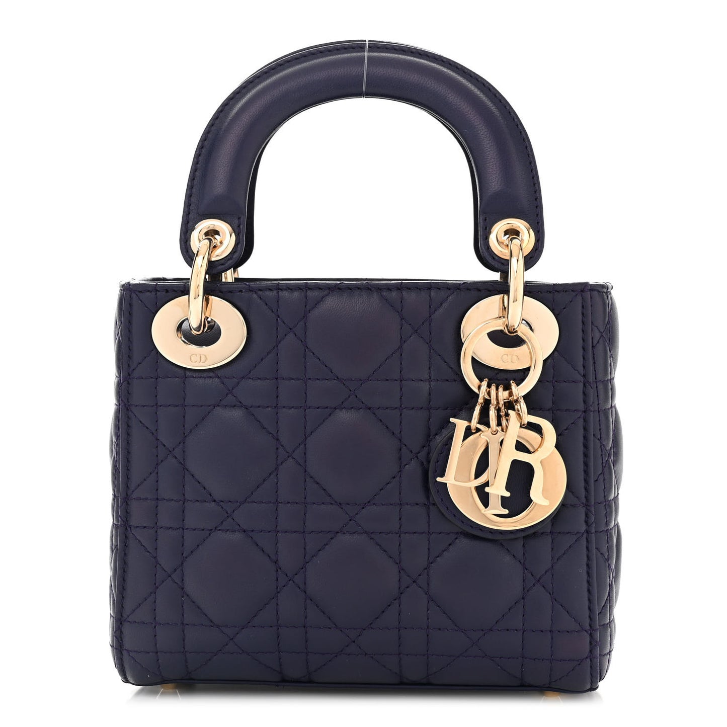 Lambskin Cannage Mini Lady Dior Navy Blue