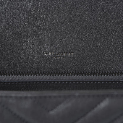 Saint Laurent Sheepskin Matelasse Chevron Monogram Large College Satchel Grey 8 of 12