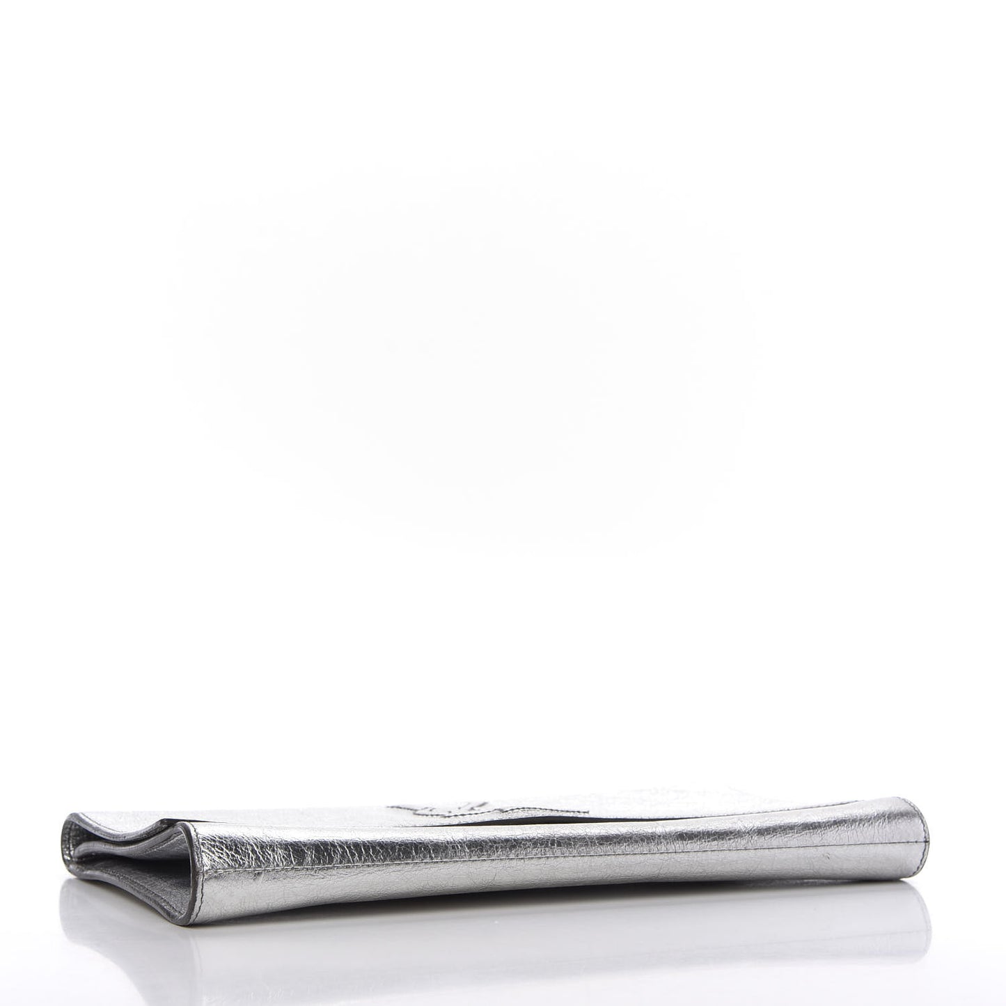 Metallic Calfskin Monogram Large Belle De Jour Clutch Silver