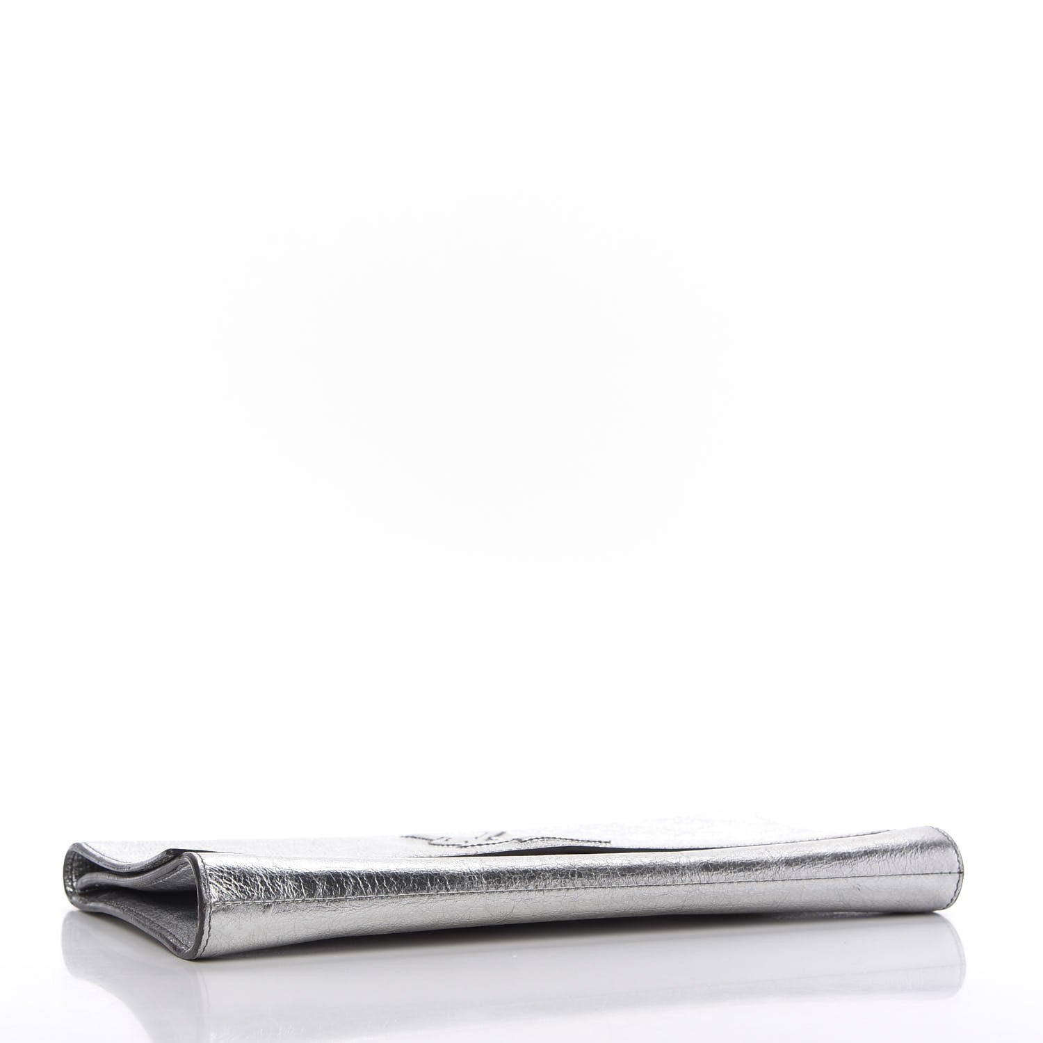 Saint Laurent Metallic Calfskin Monogram Large Belle De Jour Clutch Silver 4 of 9