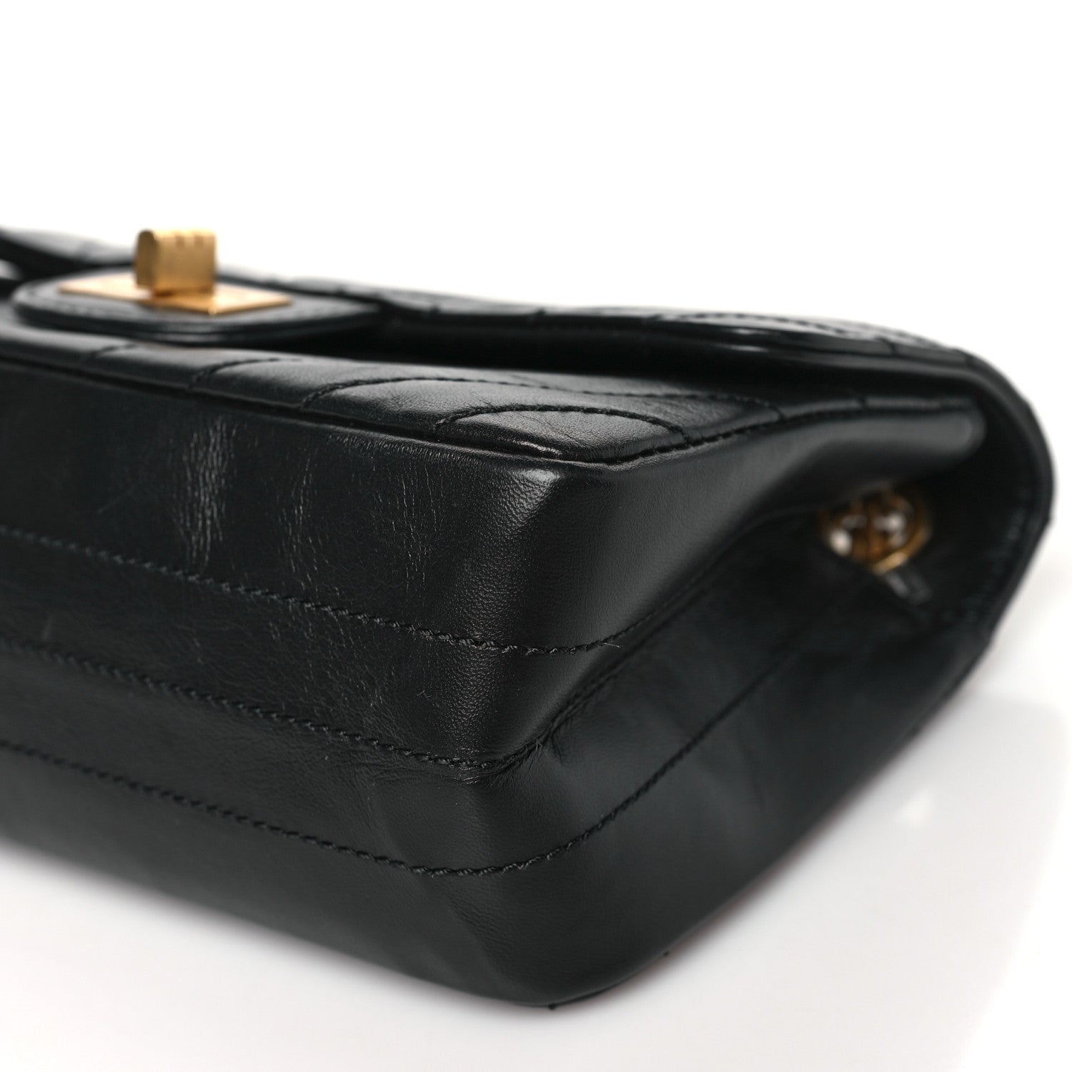 Chanel Aged Calfskin Chevron Quilted 2.55 Reissue Mini Flap Black 10 of 10