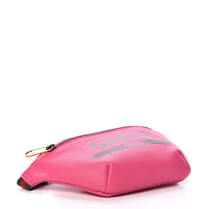 Gucci Grained Calfskin Small Logo Belt Bag Box Pink Green 3 of 9