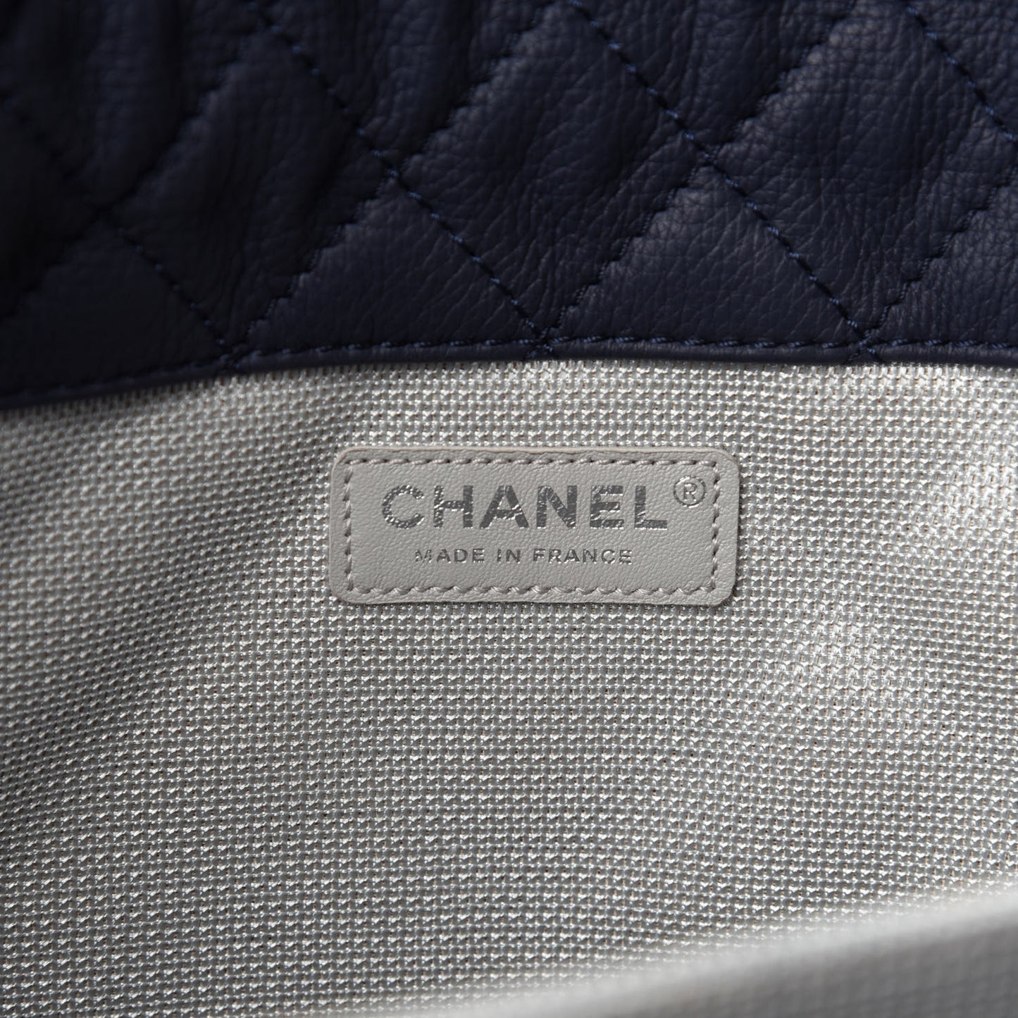 Calfskin Quilted XXL Travel Flap Bag Navy