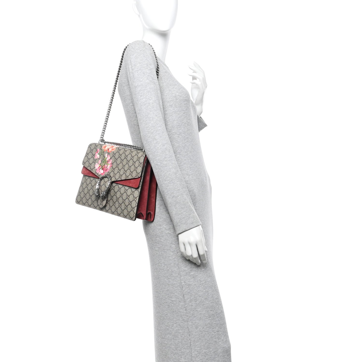Gucci GG Supreme Monogram Blooms Medium Dionysus Shoulder Bag Beige Multicolor Dry Rose 2 of 15