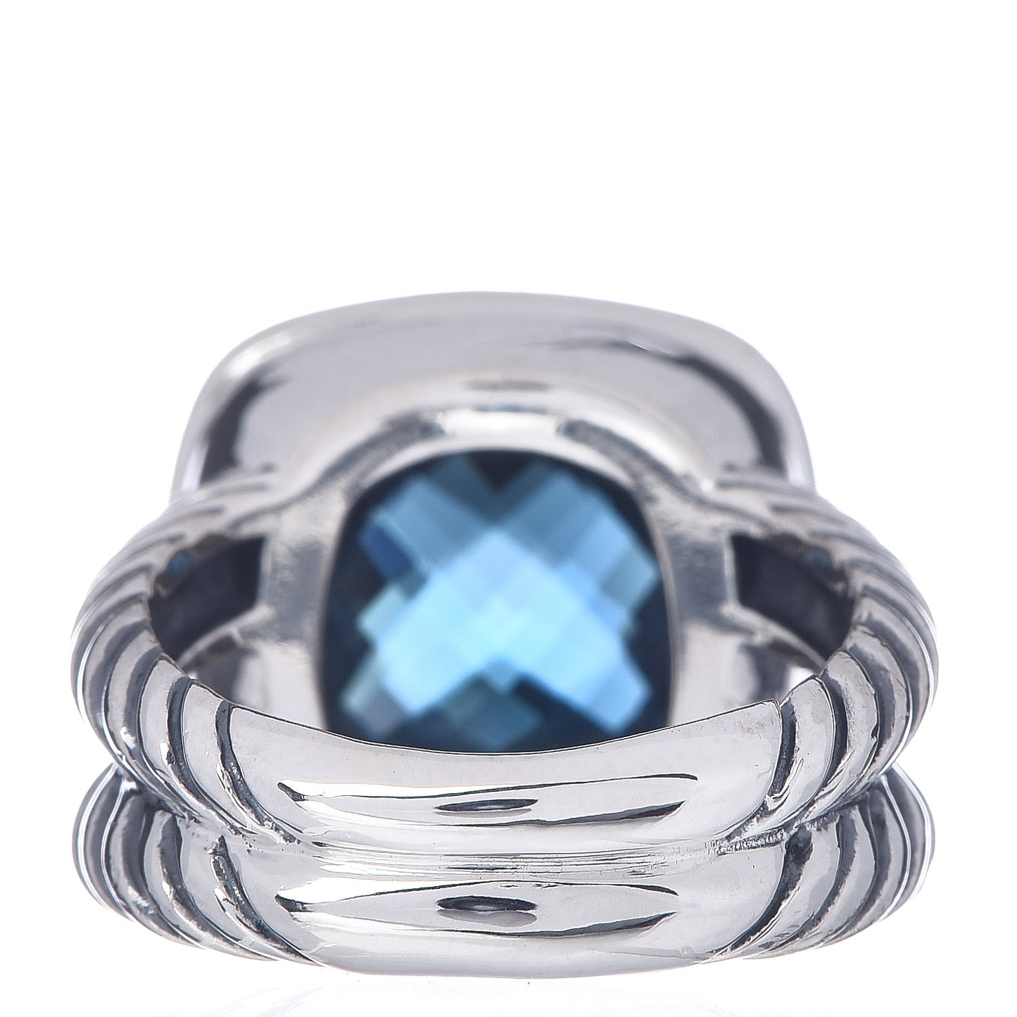 Sterling Silver Diamond Hampton Blue Topaz 11mm Albion Ring 49 5