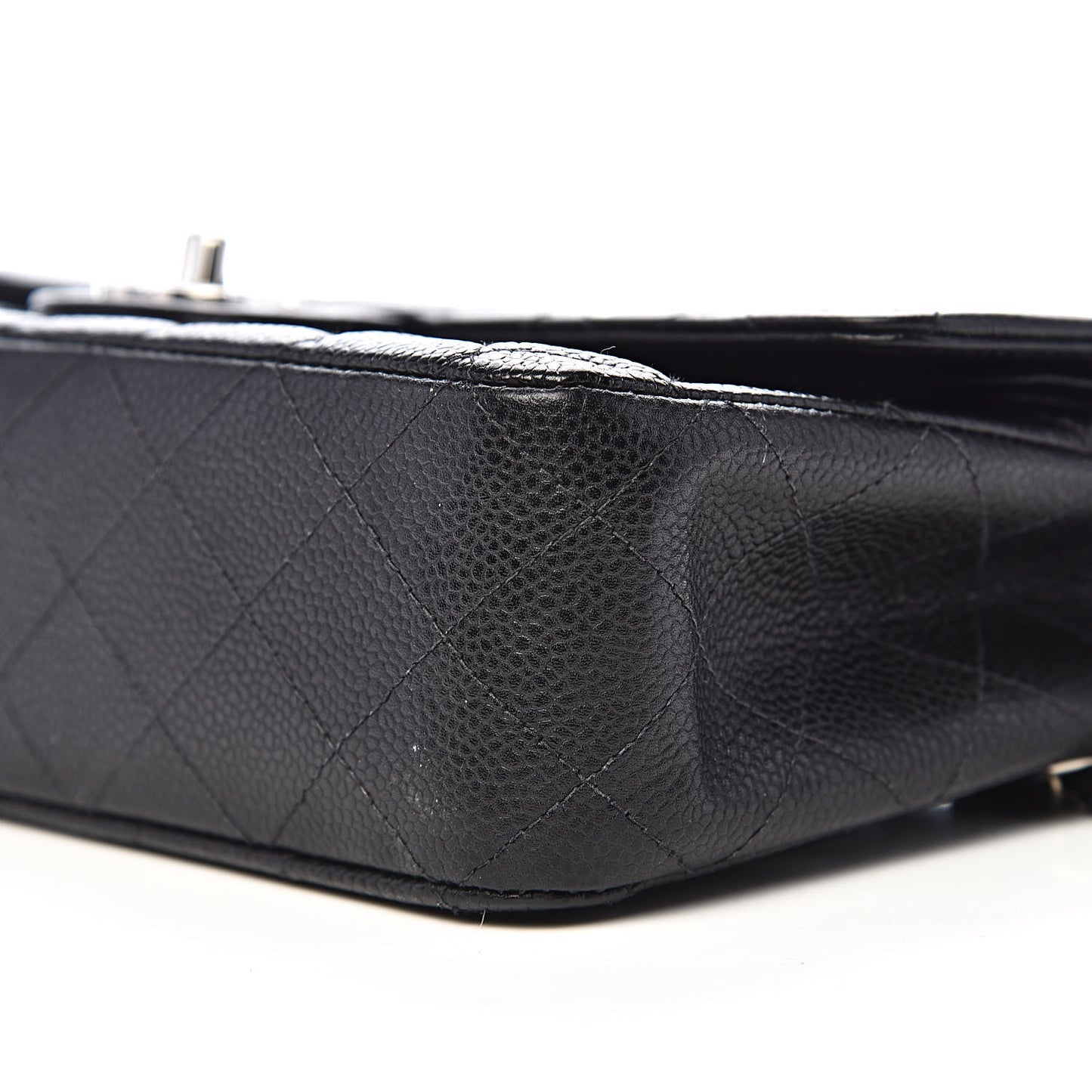 Caviar Quilted Medium Double Flap Black