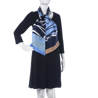 Hermes Silk Festival des Amazones Tattoo à Pois Maxi Twilly Caban Ciel White 2 of 5