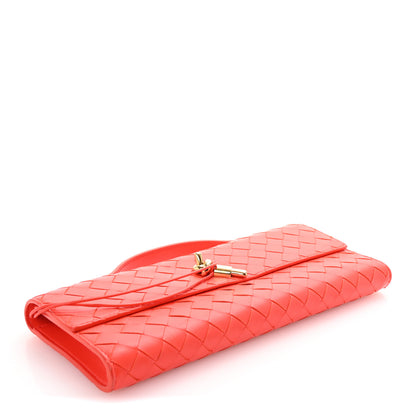 Bottega Veneta Nappa Intrecciato Long Andiamo Top Handle Clutch Cherry Tomato 4 of 7