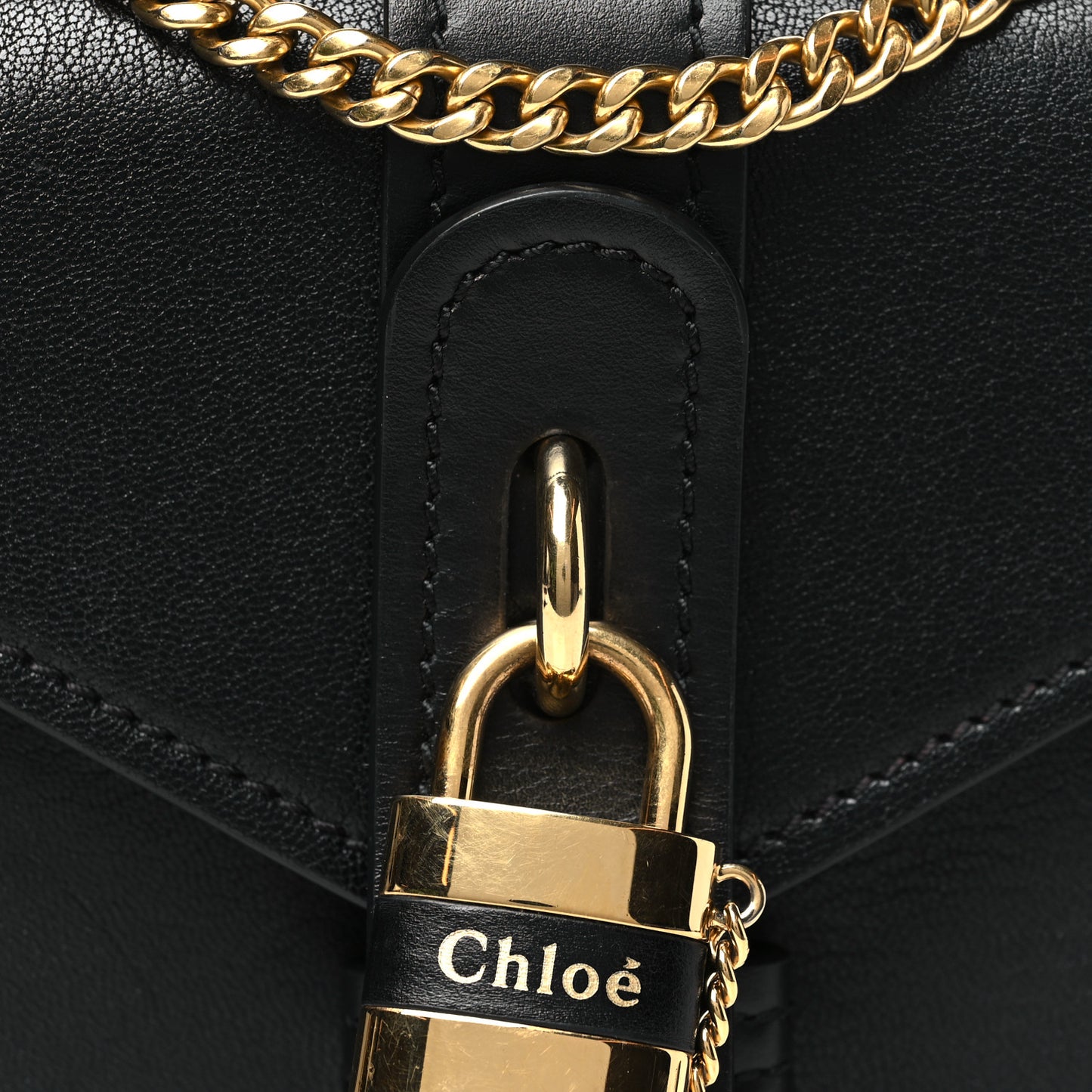 Shiny Goatskin Calfskin Mini Aby Chain Shoulder Bag Black
