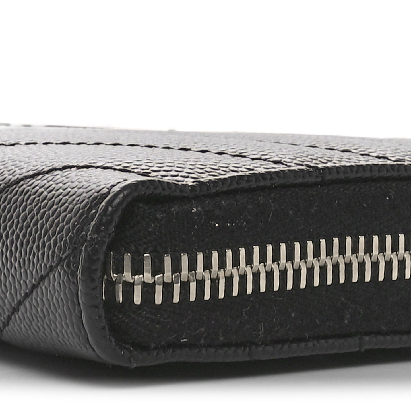 Grain De Poudre Matelasse Chevron Monogram Zip Around Wallet Black
