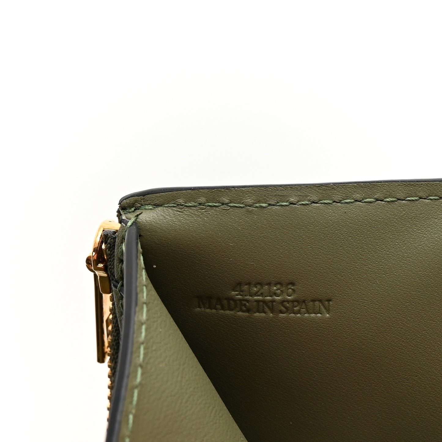 Calfskin Embossed Small Wallet Avocado