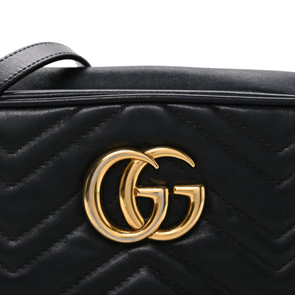 Gucci Calfskin Matelasse Small GG Marmont Chain Shoulder Bag Black 7 of 12