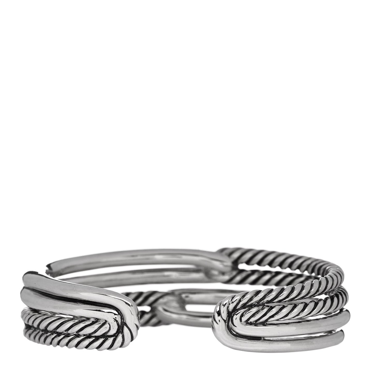 Sterling Silver Diamond Double Loop Labyrinth Bracelet