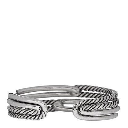 David Yurman Sterling Silver Diamond Double Loop Labyrinth Bracelet 2 of 3