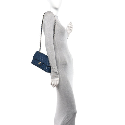 Chanel Caviar Quilted Small Double Flap Blue 2 of 10